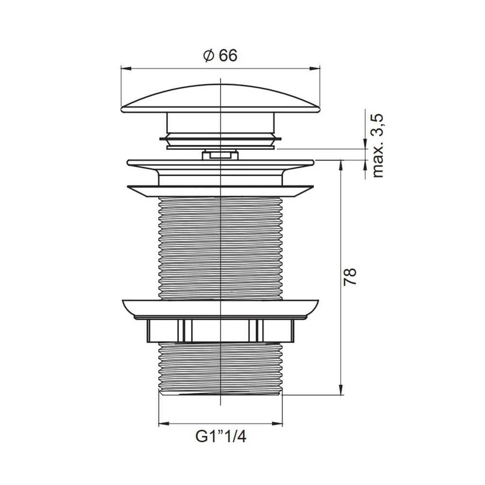 valtemo-vm-904-bas-cek-sifon-siyah-pop-up-olcusu-boyutu Valtemo VM-904 Pop Up Sifon Ölçüsü Boyutu