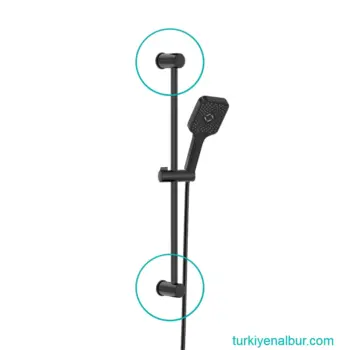 Valtemo Siyah Sürgülü Duş Setleri İçin Montaj Aparatları 2'li Takım, Alt ve Üst Sabitleyiciler