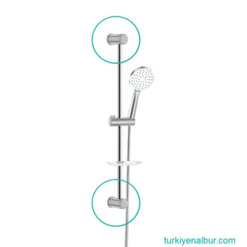 Mat Krom (Silver Gray) Sürgülü Duş Seti Montaj Seti, Bağlantı Parçaları