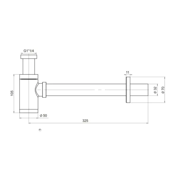 Valtemo Shiny Gold Pirinç Lavabo Sifonu 14 Valtemo VM-923 Shiny Gold Lavabo Sifonu Ölçüleri Boyutu