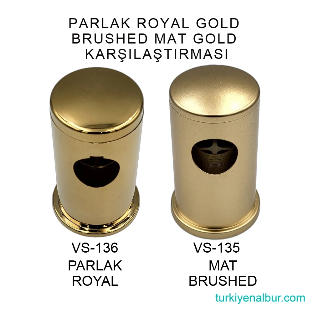 brushed-mat-gold-ve-royal-shiny-parlak-gold-karsilastirmasi Brushed Gold, Mat Gold, Royal Gold, Shiny Gold ve Parlak Gold Renk Farkı, Renk Karşılaştırması