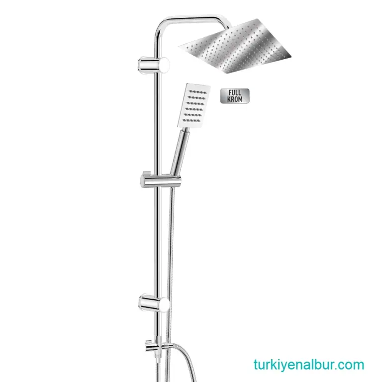 Dushlux Quart Rain Duş Seti – Pirinç Full Krom Kaplama