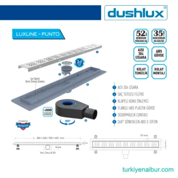 Lineer Paslanmaz Çelik İnox Duş Kanalı