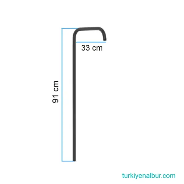Siyah Duş Seti Profil Borusu - Yağmurlama - Tepe - Robot Duşlar İçin - Valtemo VS-464 76 Tepe Duş Seti Borusu Ölçüsü ve Boyutu - Valtemo VS-464