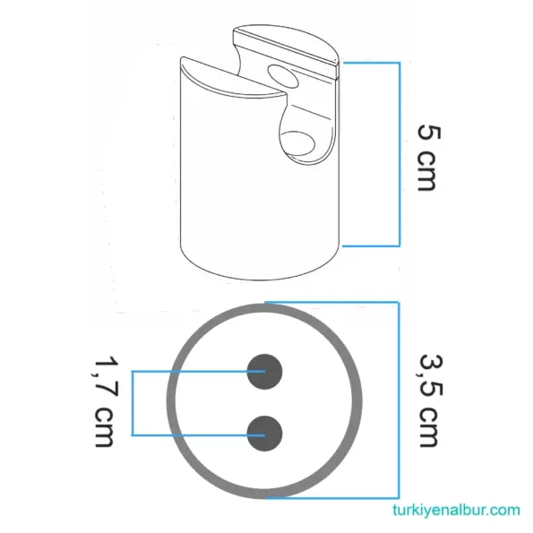 Valtemo VS-197 El Duşu Kelepçesi Ölçüsü ve Boyutu
