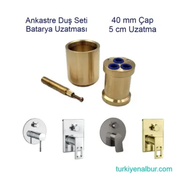 Valtemo VS-341 Ankastre Duş Seti Batarya Uzatma Seti 5 cm