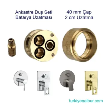 Valtemo VS-343 Ankastre Duş Seti Batarya Uzatması 40mm 5cm