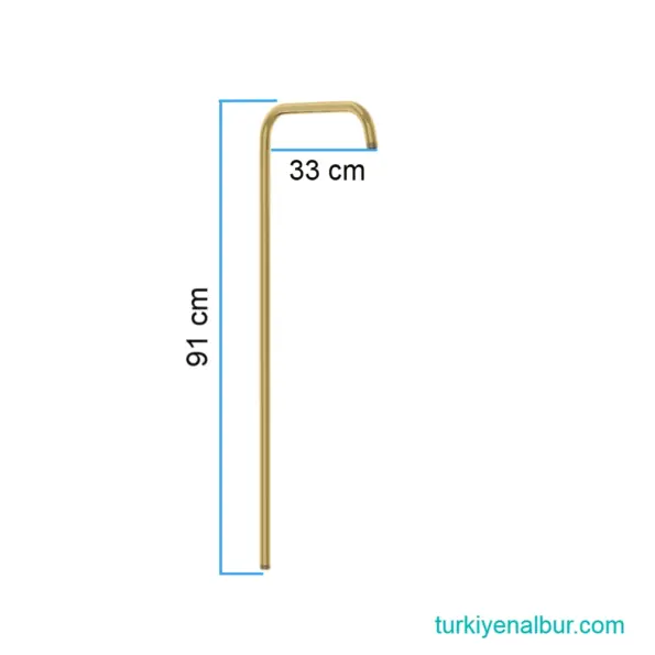 Brushed Gold Duş Seti Borusu Ölçüsü ve Boyutu - Valtemo VS-468