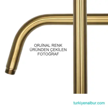 Brushed (Fırçalı) Mat Gold Duş Seti Borusu - Orjinal Ürün Resmi Valtemo VS-468