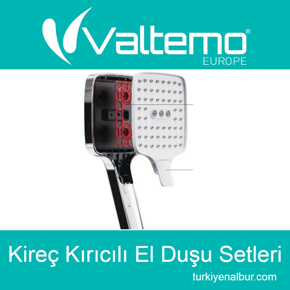 Valtemo Duş Seti Modelleri ve Fiyatları 480 Kireç Kırıcılı Hortumlu El Duşu Setleri