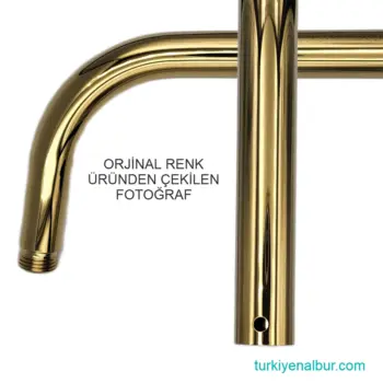 Parlak Shiny Gold Duş Seti Gerçek Ürün Fotoğrafı - Valtemo VS-466