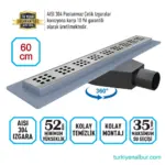 Paslanmaz Çelik (İnox) 60 cm Lineer Duş Kanalı