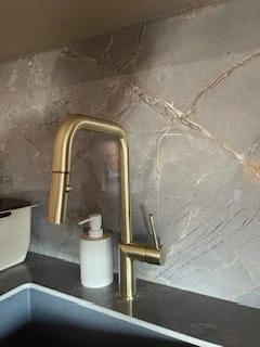 Valtemo Vario Brushed Mat Gold Çekilebilir Hortumlu Mutfak Eviye Bataryası VM-2144 müşteri fotoğrafı