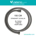 Valtemo NeoFlex PVC Art Gray (Antrasit) El Duşu Fıskiye Hortumu