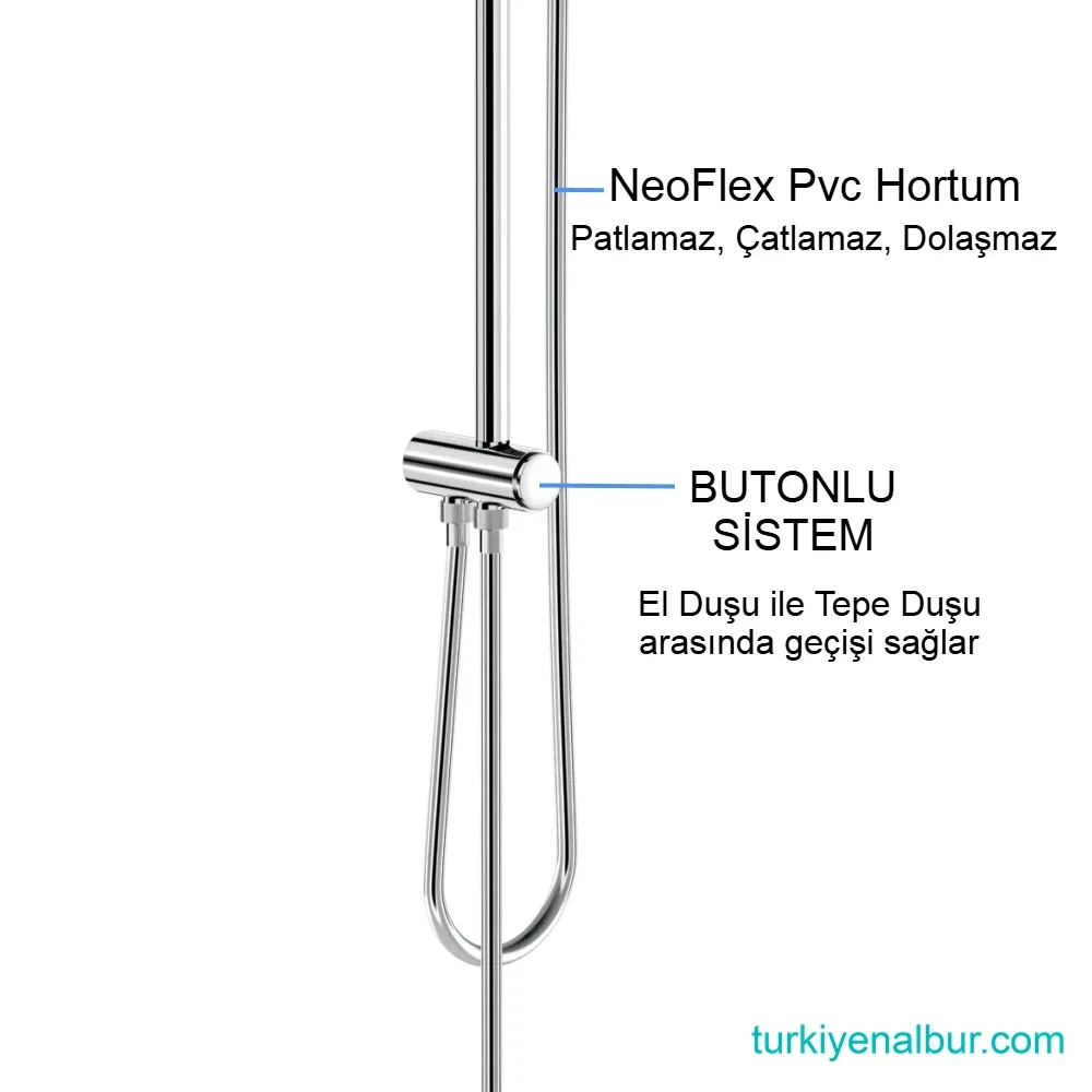 valtemo-selfio-dus-seti-yonlendiricisi-vs-2905 Valtemo Selfio Diktörtgen Duş Seti Yönlendirici ve Hortum Özellikleri
