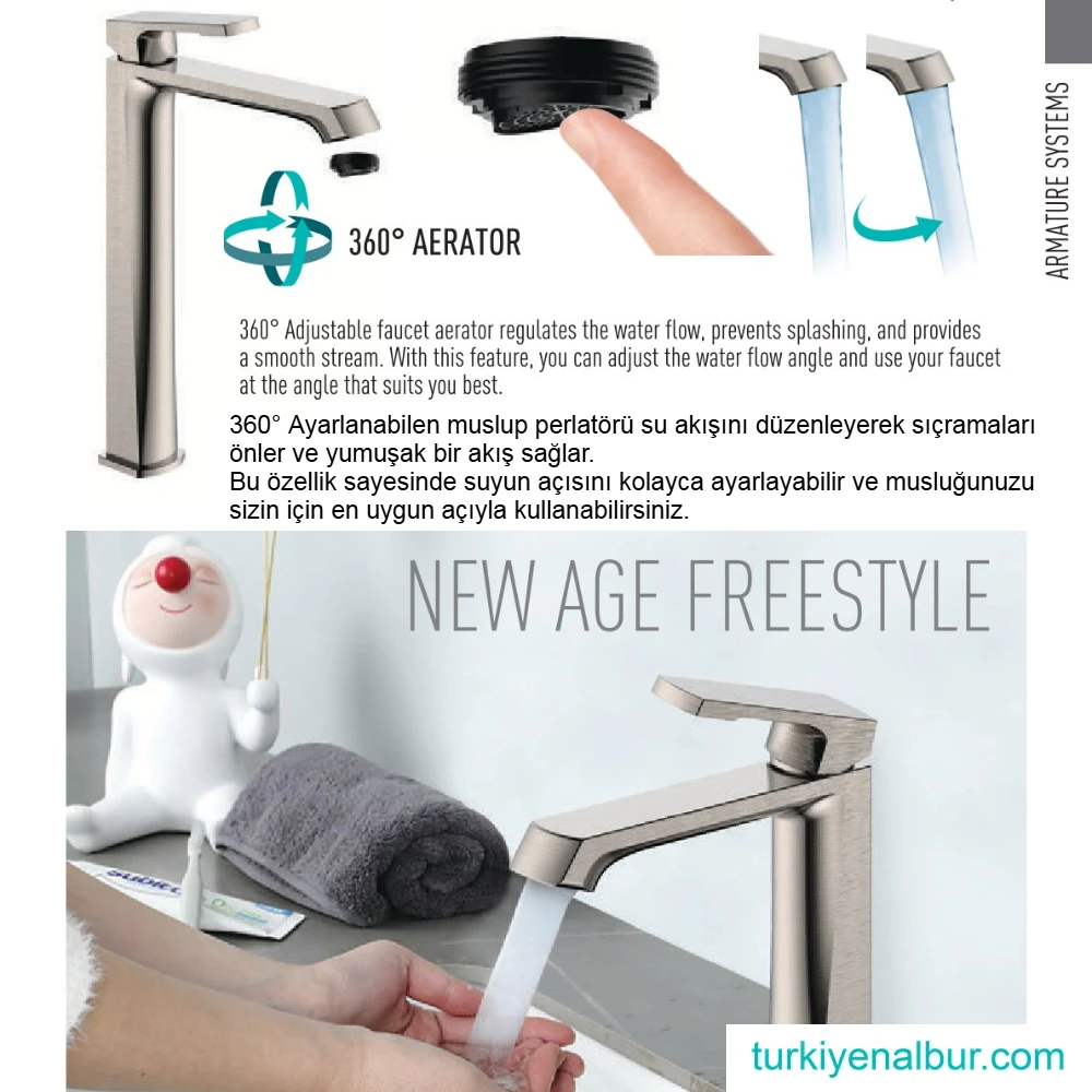 valtemo-valentini-360-derece-oynar-perlatorlü-batarya Açısı Ayarlanabilir Oynar Perlatörlü Batarya Serisi Valentini