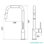 valtemo-vario-vm-2145-mat-siyah-hortumlu-mutfak-eviye-bataryasi