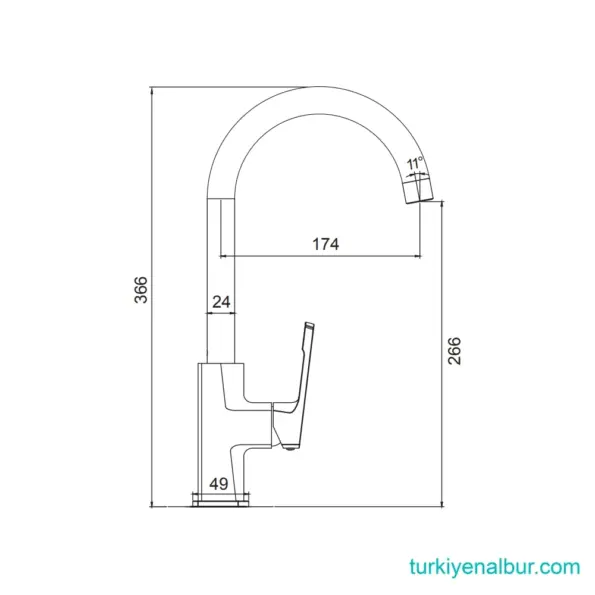 Valtemo Valentini Brushed Nickel Mutfak Eviye Bataryası (VM-2421) 28 Valtemo VM-2421 Valentini Seri Brushed Nickel Mutfak Eviye Bataryası Ölçüleri ve Boyut Görseli