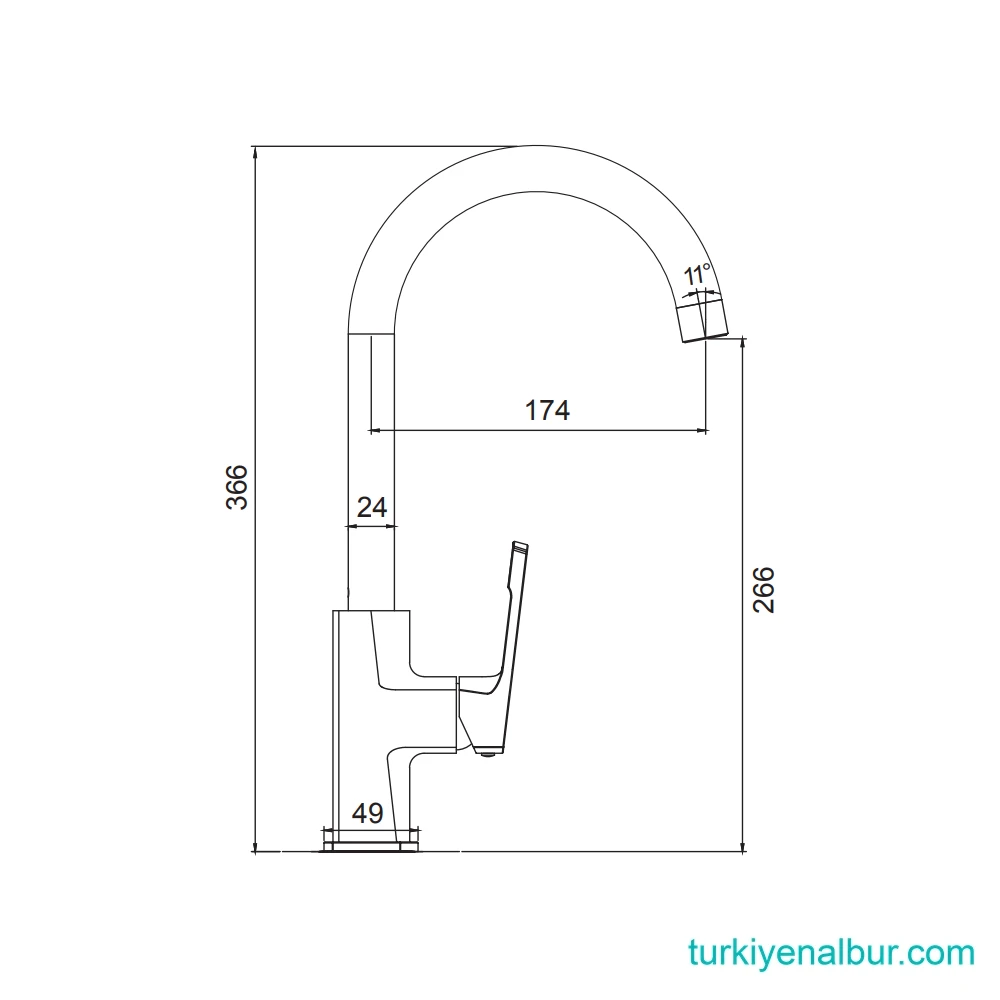 valtemo-vm-2421-mutfak-eviye-bataryasi-olculeri-boyutu Valtemo VM-2421 Valentini Seri Brushed Nickel Mutfak Eviye Bataryası Ölçüleri ve Boyut Görseli