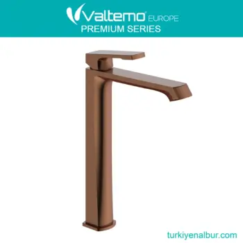 Valtemo VM-2432 Valentini Fırçalanmış Bronz Bakır Görünümlü Uzun Çanak Lavabo Bataryası
