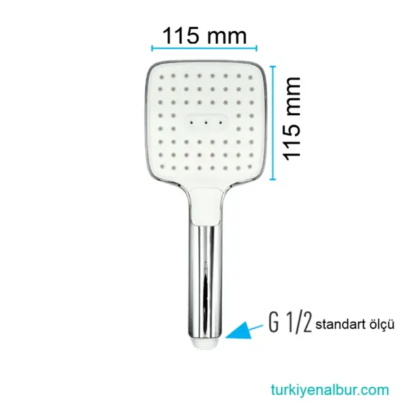 Valtemo Selfio Kare Hortumlu El Duşu Seti Krom-Beyaz NeoFlex PVC (VS-7622) 33 Valtemo VS-7622 El Duşu Setinin Ölçü ve Boyut Bilgileri