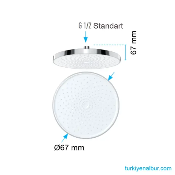 Valtemo Venotto Krom Silikon Tepe Duş Başlığı 25 cm (VS-9495) 27 Valtemo VS-9495 Tepe Duş Başlığı Ölçüleri, Boyutu