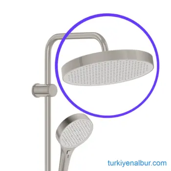 Fırçalanmış Nikel Büyük Boy Yağmurlama Tepe Duş Seti Başlığı