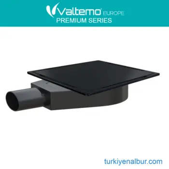 Paslanmaz Çelik Siyah Yer Sifonu Banyo Gideri Düz Metal Görünümlü