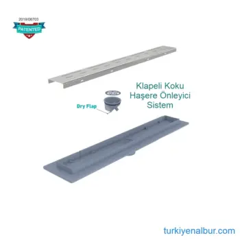 Valtemo Duş Kanalı ve Yer Süzgeci Klapeli Koku Önleyici Filtre