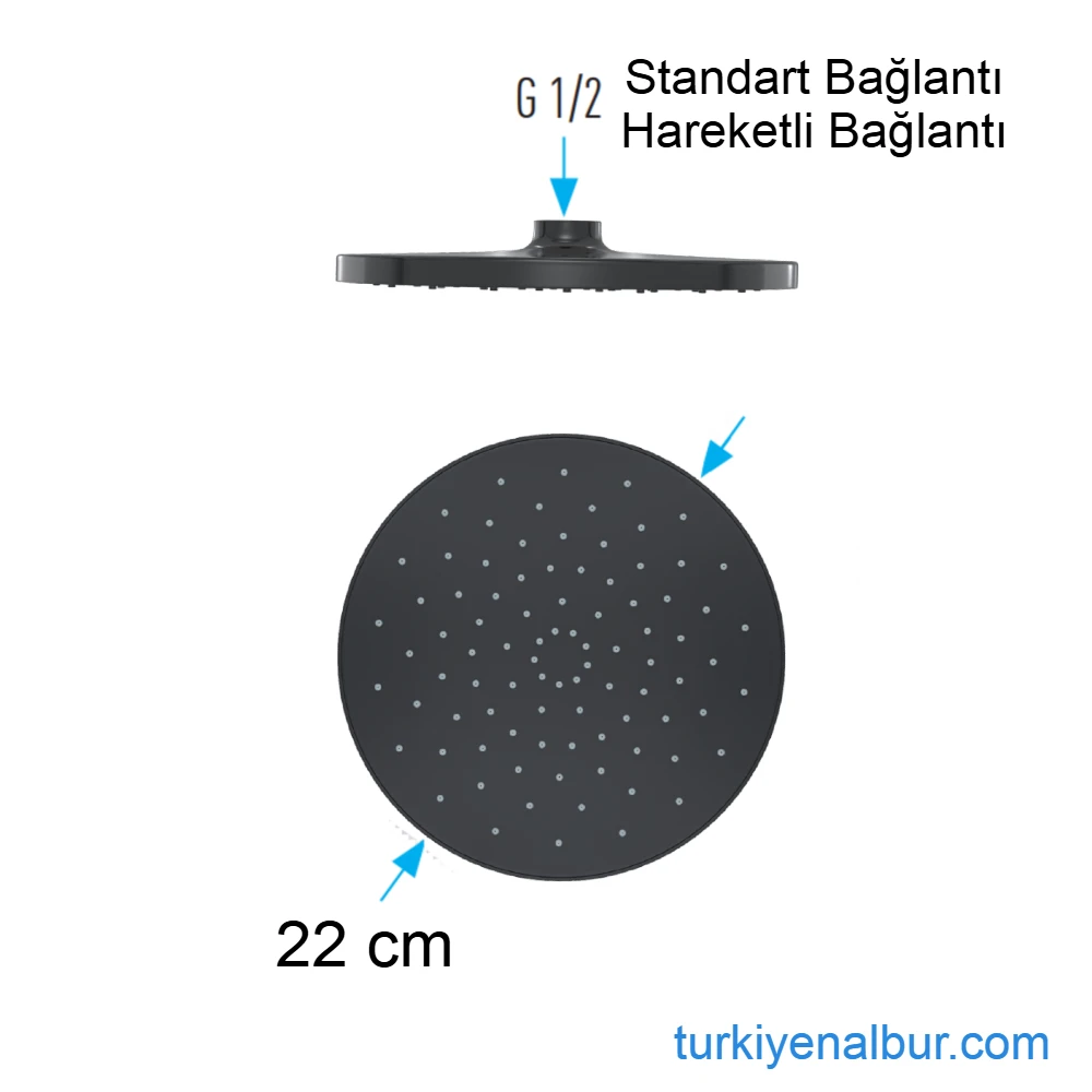 valtemo-grando-vs-9402-siyah-tepe-dus-basligi-olculeri-boyutu Valtemo Grando VS-9402 Duş Başlığı Ölçüleri Boyutu