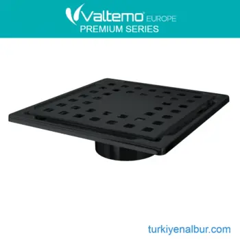 Valtemo Inox Base Black 15x15 Paslanmaz Çelik Siyah Yer Süzgeci