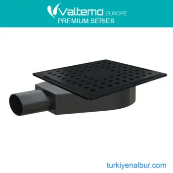 Valtemo Inox-S Base Black 15x15 Paslanmaz Siyah Yer Sifonu Banyo Süzgeci