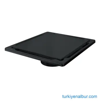 Valtemo Inox Trendy Black 15x15 Siyah Yer Süzgeci Düz Kapak Yandan Çıkış