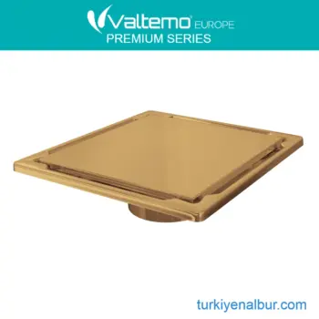 Valtemo Inox Trendy Paslanmaz Düz Kapak Desenli Gold Yer Süzgeci