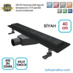 40 cm Siyah Duş Kanalı - Valtemo Starline Base Black
