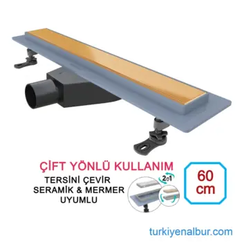 Valtemo Starline Gold Trendy 60 cm Altın Sarı Gizli Görünüm Duş Kanalı
