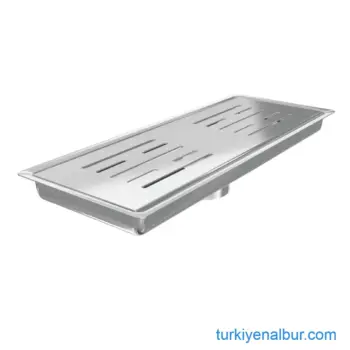 Valtemo Uniqline 12x30 cm Alttan Çıkış Paslanmaz İnox Yer Süzgeci