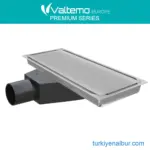 Valtemo Uniqline-s Trendy 12x30 cm Yandan Çıkış Paslanmaz Düz Desenli Yer Süzgeci