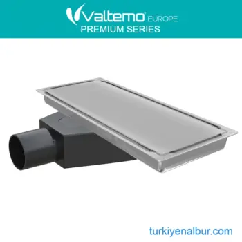 Valtemo Uniqline-s Trendy 12x30 cm Yandan Çıkış Paslanmaz Düz Desenli Yer Süzgeci