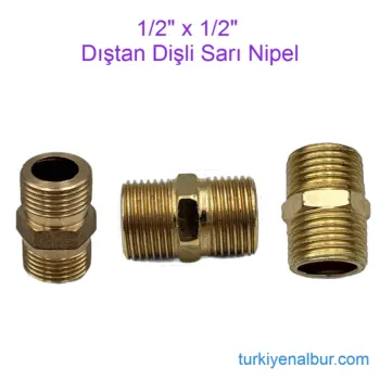 1/2 x 1/2 Sarı Nipel