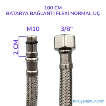 100 cm Batarya Bağlantı Flex Hortumu Normal Kısa Uçlu