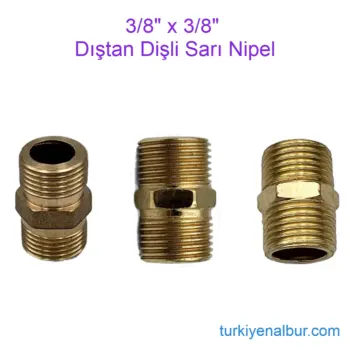 3/8 x 3/8 Sarı Nipel