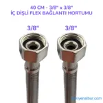 40 cm Paslanmaz Flex Hortumu 3/8 Taharet Musluğu Klozet Bağlantı Hortumu