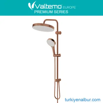 Valtemo VS-2923 Brushed Bronze (Fırçalanmış Bronz) Yağmurlama Tepe Duş Seti